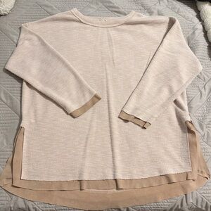 Easel Women’s Boutique Oversized Pink Colorblock Tunic Sweater w Hem Size Small